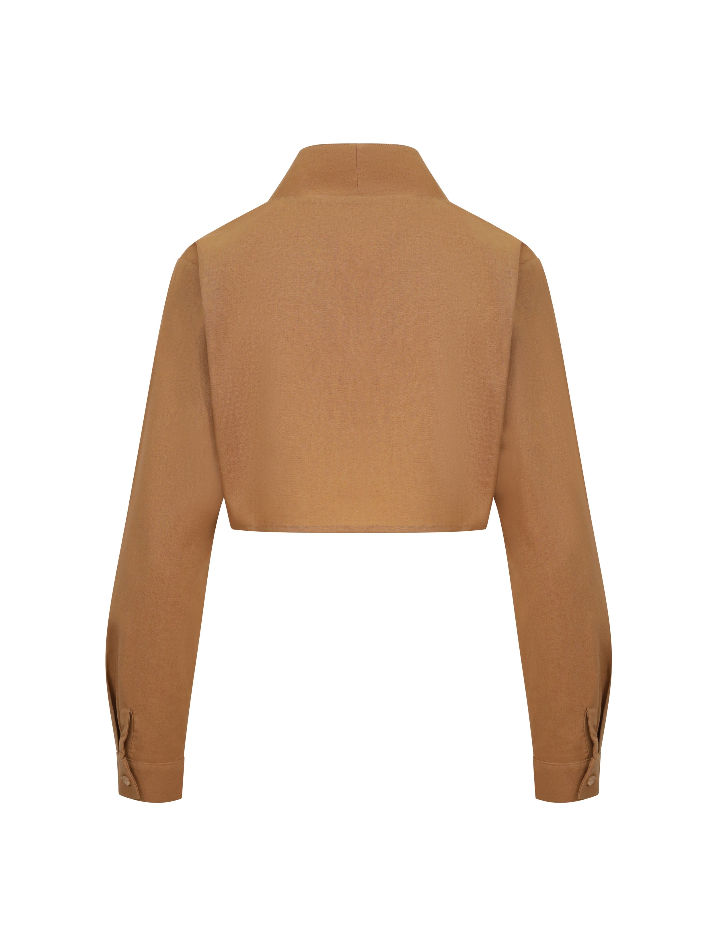 Womens V-Collar Shirt Caramel - CY