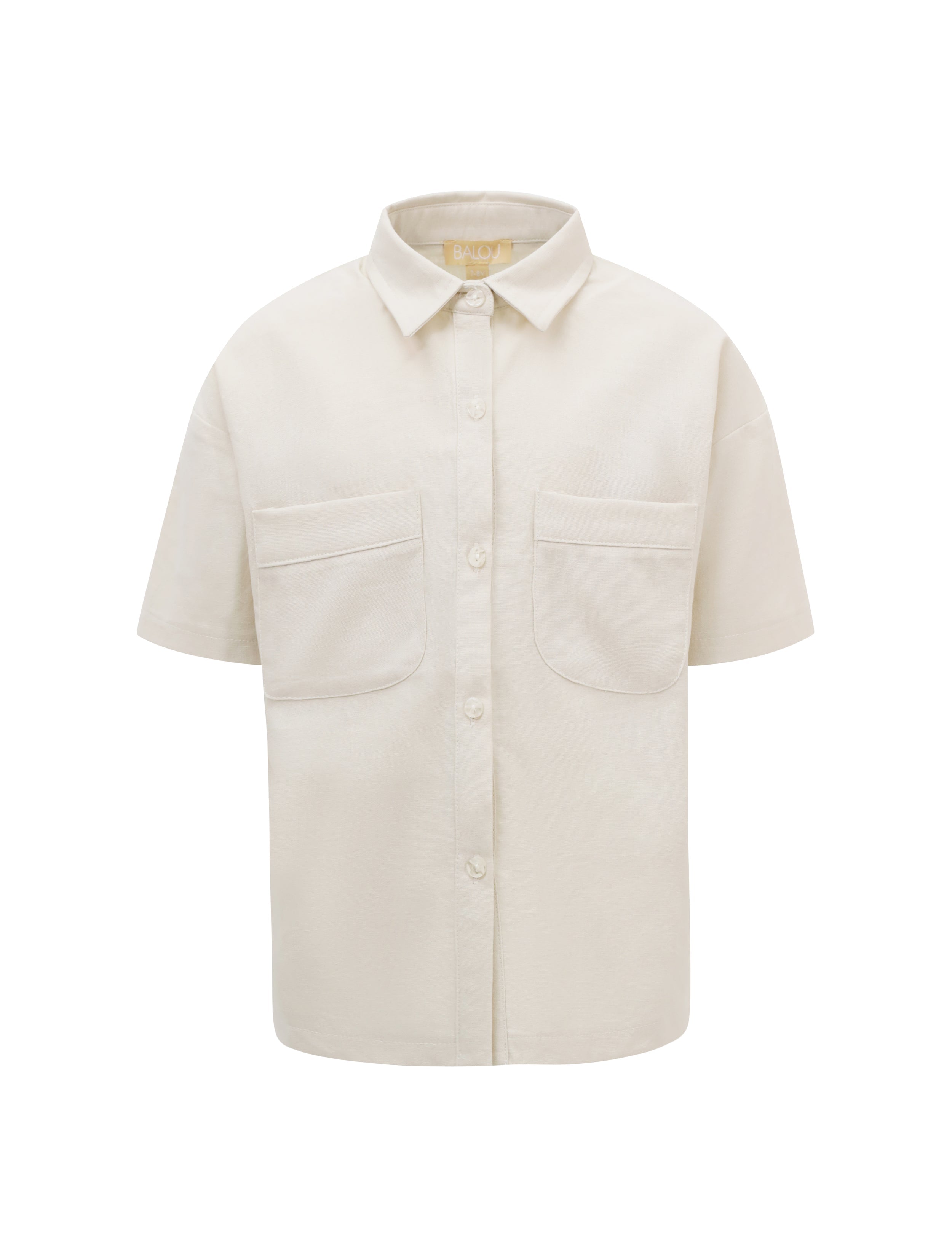 KIDS UNISEX LINEN SHIRT NATURAL - CY