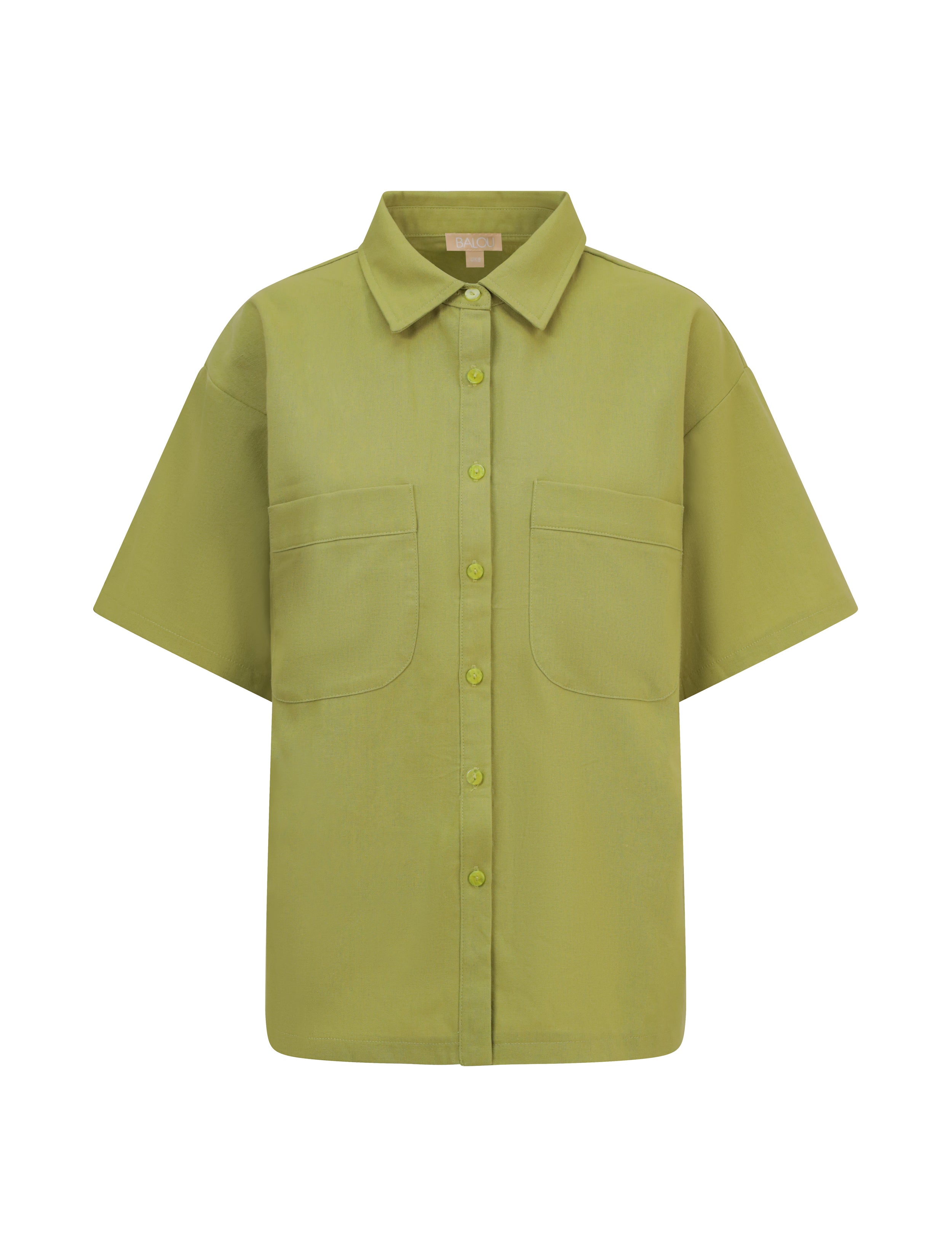 WOMENS LINEN SHIRT LIME - CY